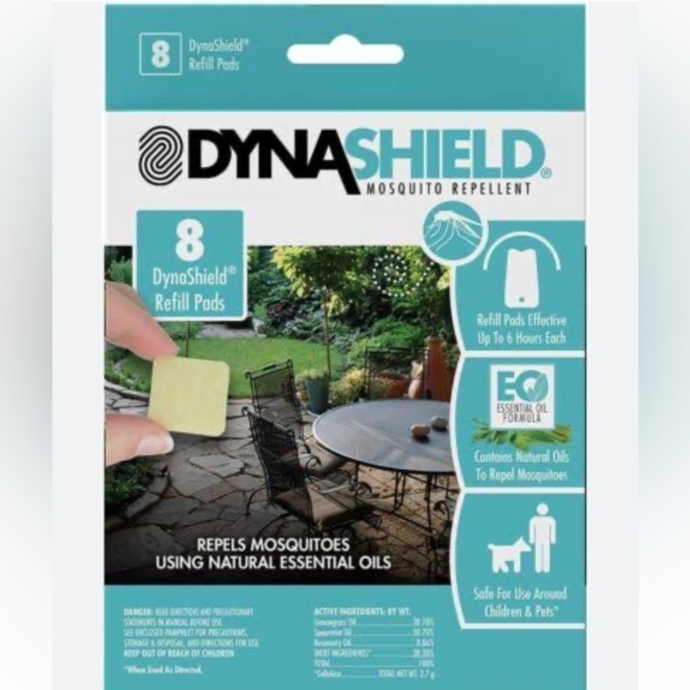 DynaTrap DS1000R8SR DynaShield Repellent Refill Pads-8 Pack, White